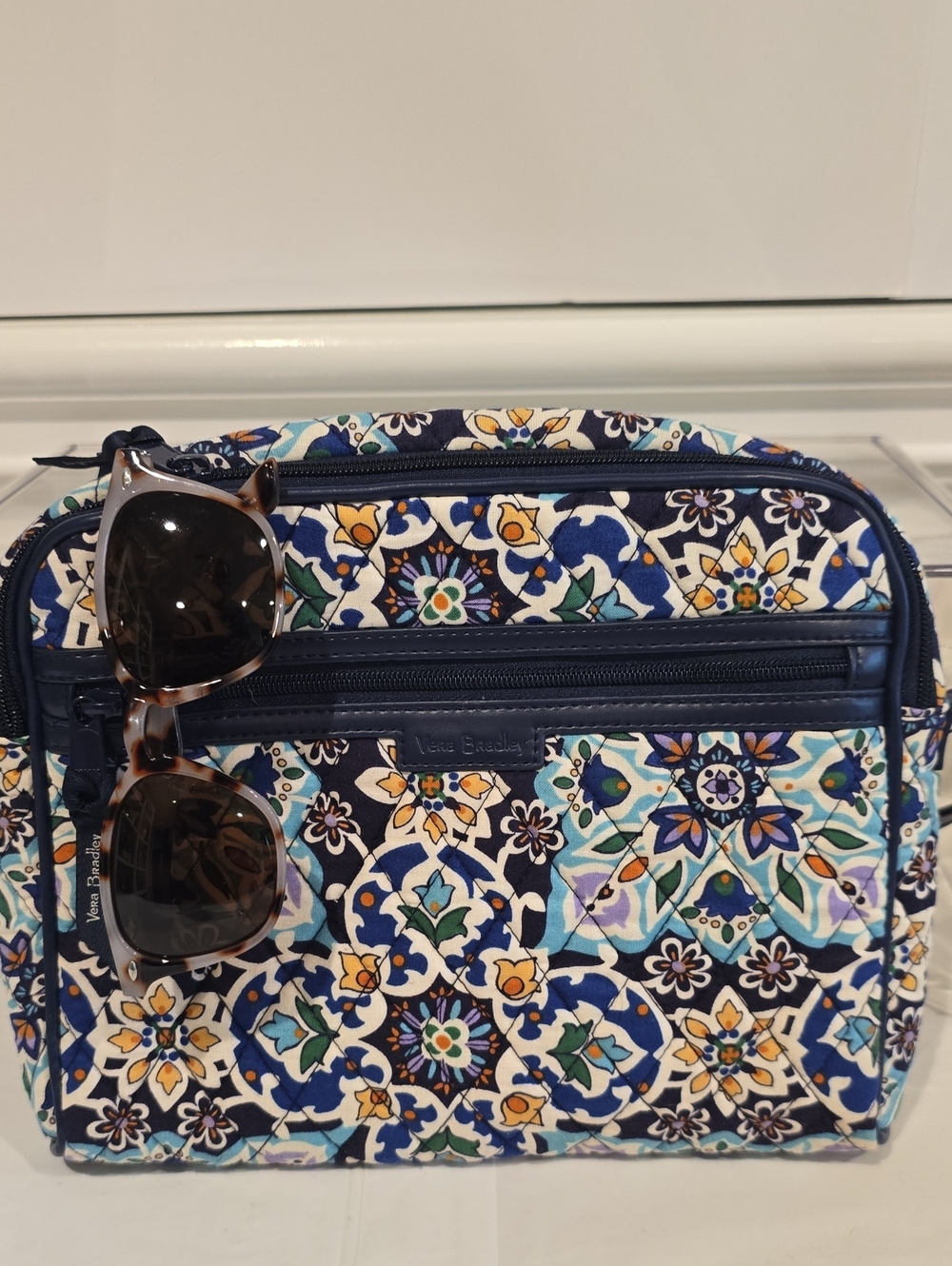 Vera Bradley Triple Zip Hipster Crossbody Bag In The Lisbon Medallion Pattern